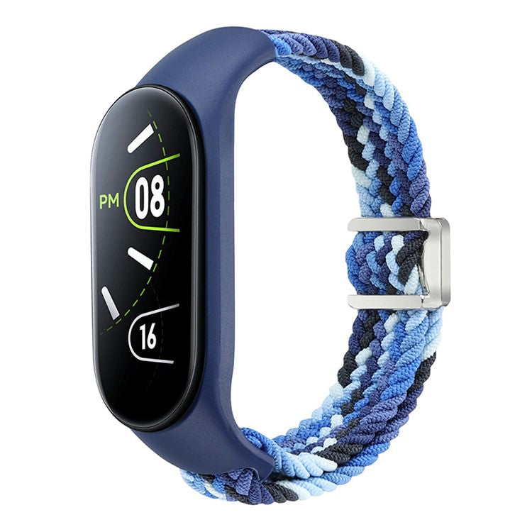 For Xiaomi Mi Band 3 / 4 / 5 / 6 / 7 Braided Nylon Strap Magnetic Watch Band - Dazzle Blue