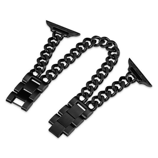 For Apple Watch 10 46mm / Ultra 2 / Ultra 49mm / 9 8 7 45mm / SE (2023) SE (2022) SE 6 5 4 44mm / 3 2 1 42mm Stainless Steel Band - Black
