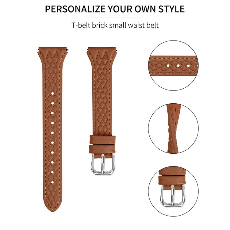 For Garmin Vivomove 3 / GarminMove 3 Watch Strap Top-Layer Cow Leather Watchband - Brown