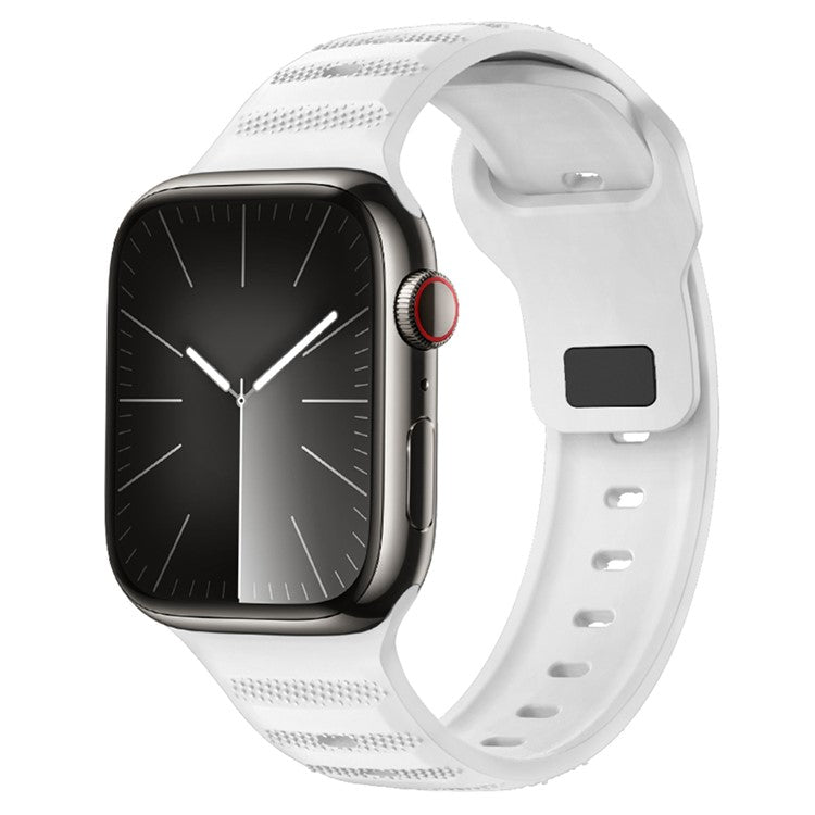 For Apple Watch Series 10 42mm / 9 8 7 41mm / SE (2023) SE (2022) SE 6 5 4 40mm / 3 2 1 38mm Band Fluororubber Watch Straps - White