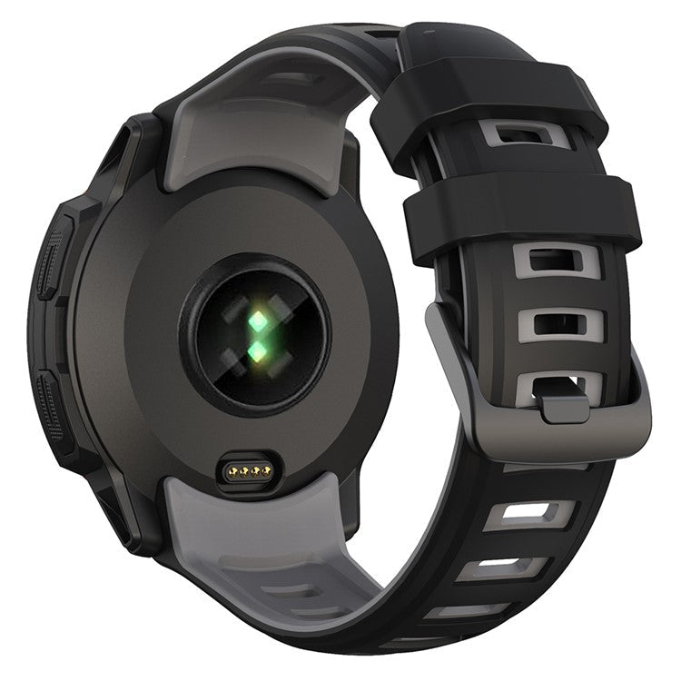 For Garmin Instinct 2X Silicone Watch Straps Dual Color Wrist Band - Black+Grey