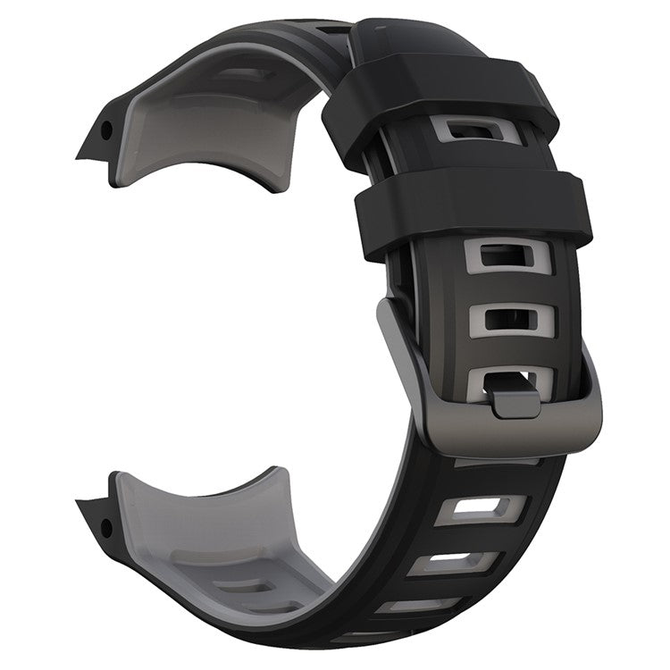 For Garmin Instinct 2X Silicone Watch Straps Dual Color Wrist Band - Black+Grey