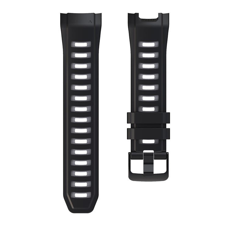 For Garmin Instinct 2X Silicone Watch Straps Dual Color Wrist Band - Black+Grey