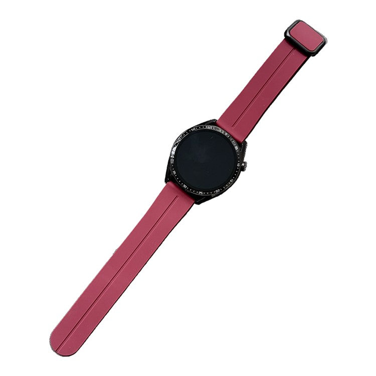 For Samsung Gear Sport / Garmin Garminactive 5 Watch Band 20mm Waterproof Soft Silicone Strap - Wine Red