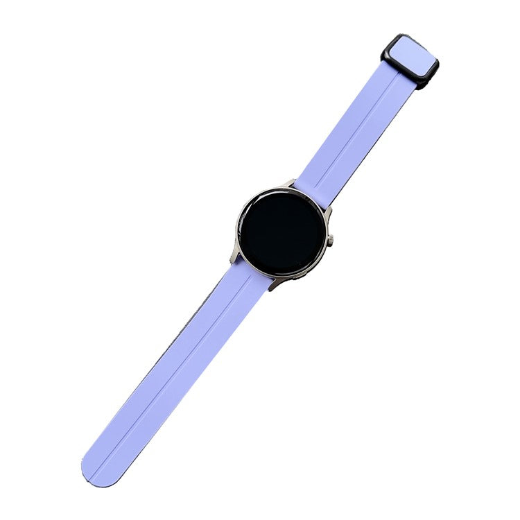 For Samsung Gear S3 Classic / Garmin Vivoactive 4 Silicone Magnetic Strap 22mm Watch Band - Purple