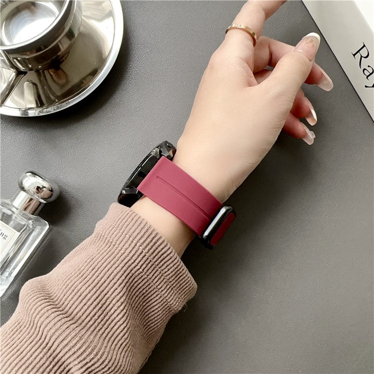 For Samsung Gear S3 Classic / Garmin Vivoactive 4 Silicone Magnetic Strap 22mm Watch Band - Purple