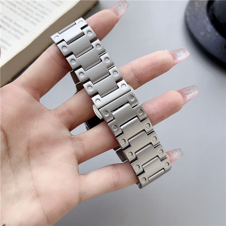 For Apple Watch 10 46mm / Ultra 2 / Ultra 49mm / 9 8 7 45mm / SE (2023) SE (2022) SE 6 5 4 44mm / 3 2 1 42mm Stainless Steel  Strap - Starlight