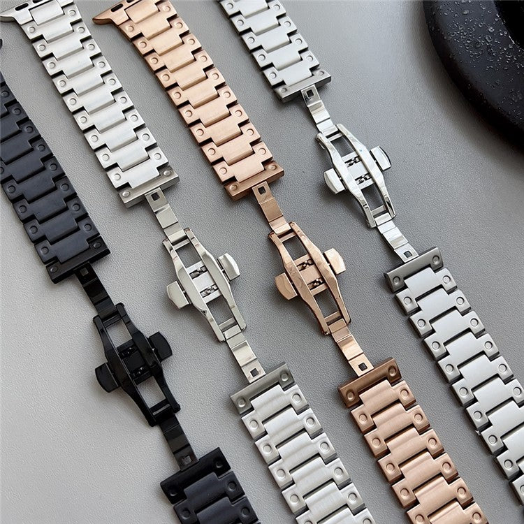 For Apple Watch 10 46mm / Ultra 2 / Ultra 49mm / 9 8 7 45mm / SE (2023) SE (2022) SE 6 5 4 44mm / 3 2 1 42mm Stainless Steel  Strap - Starlight