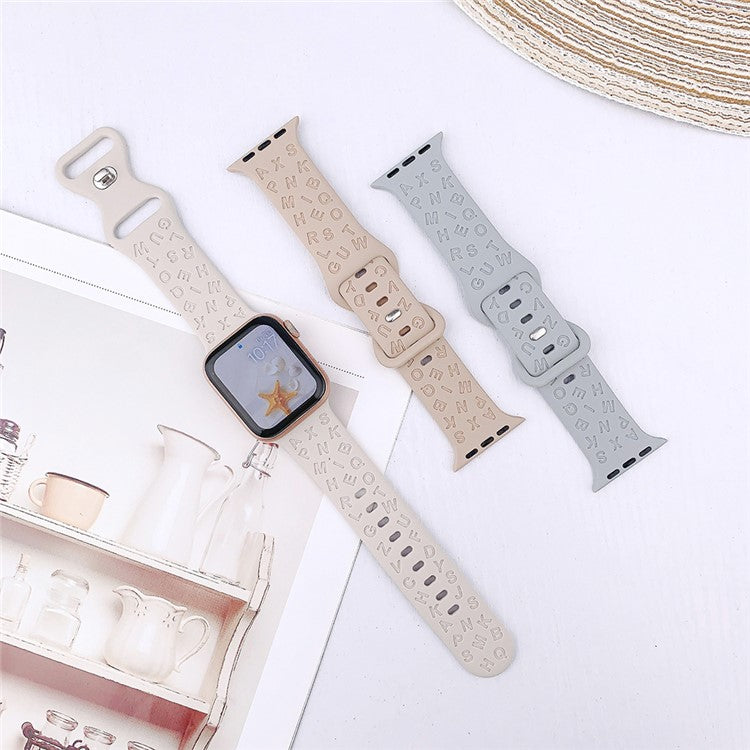 For Apple Watch 10 46mm / Ultra 2 / Ultra 49mm / 9 8 7 45mm / SE (2023) SE (2022) SE 6 5 4 44mm / 3 2 1 42mm Silicone Watch Strap - Black