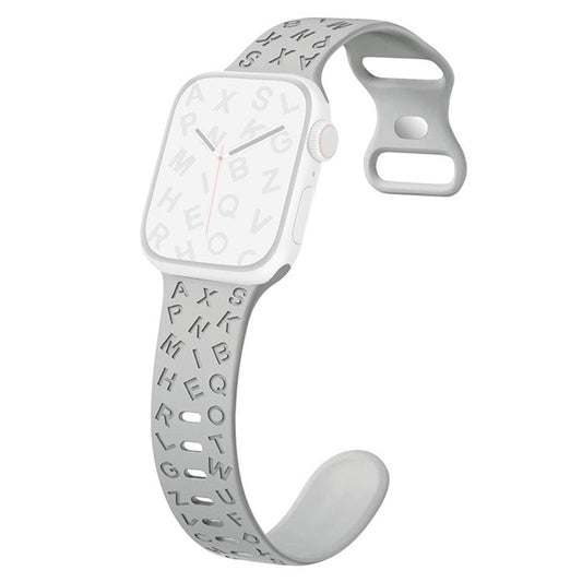 For Apple Watch 10 46mm / Ultra 2 / Ultra 49mm / 9 8 7 45mm / SE (2023) SE (2022) SE 6 5 4 44mm / 3 2 1 42mm Silicone Watch Strap - Grey