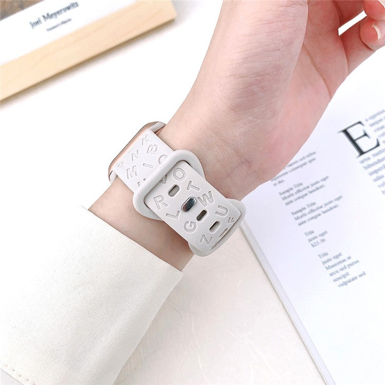 For Apple Watch 10 46mm / Ultra 2 / Ultra 49mm / 9 8 7 45mm / SE (2023) SE (2022) SE 6 5 4 44mm / 3 2 1 42mm Silicone Watch Strap - Grey