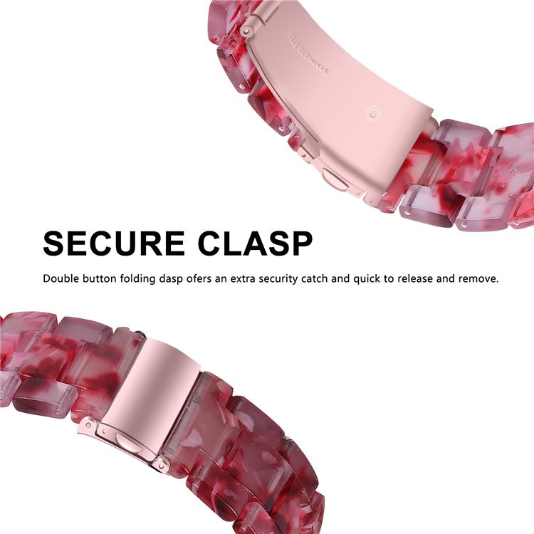 For FITVII HM08 Waterproof Watch Strap Replacement Resin Watch Band - Deep Pink