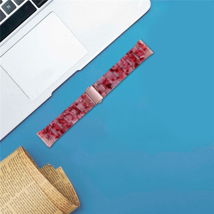 For FITVII HM08 Waterproof Watch Strap Replacement Resin Watch Band - Deep Pink
