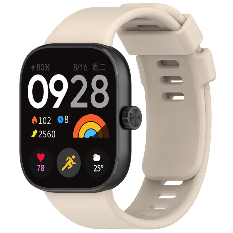 For Xiaomi Redmi Watch 4 / Smart Band 8 Pro Watch Band Silicone Strap Replacement - Ivory White