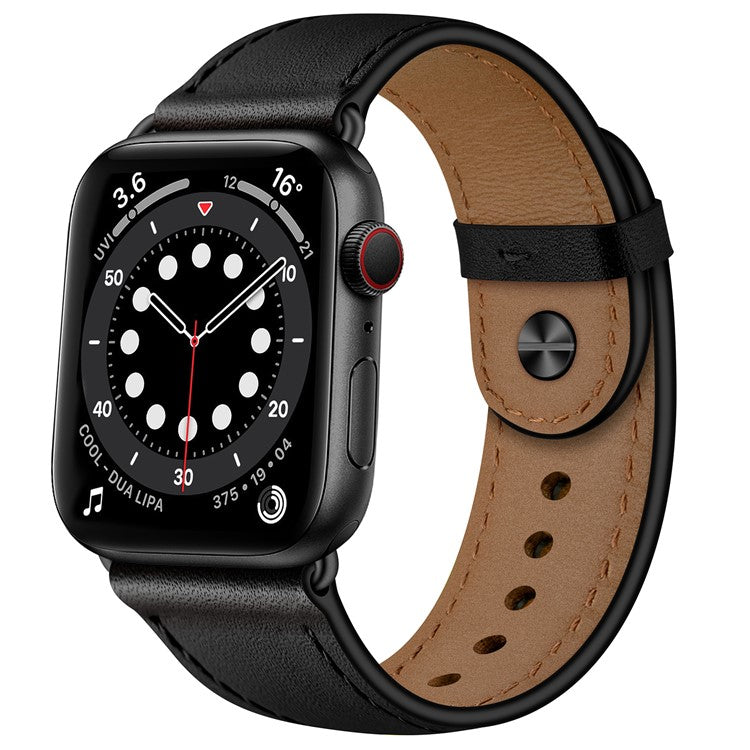 For Apple Watch 10 46mm / Ultra 2 / Ultra 49mm / 9 8 7 45mm / SE (2023) SE (2022) SE 6 5 4 44mm / 3 2 1 42mm Watch Band Strap -  Black+Black Rivet