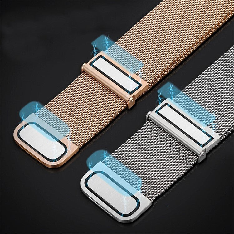 For Huawei Watch GT 4 41mm Garmin / Garmin Venu 3S 18mm Watch Band Stainless Steel Magnetic Strap - Black