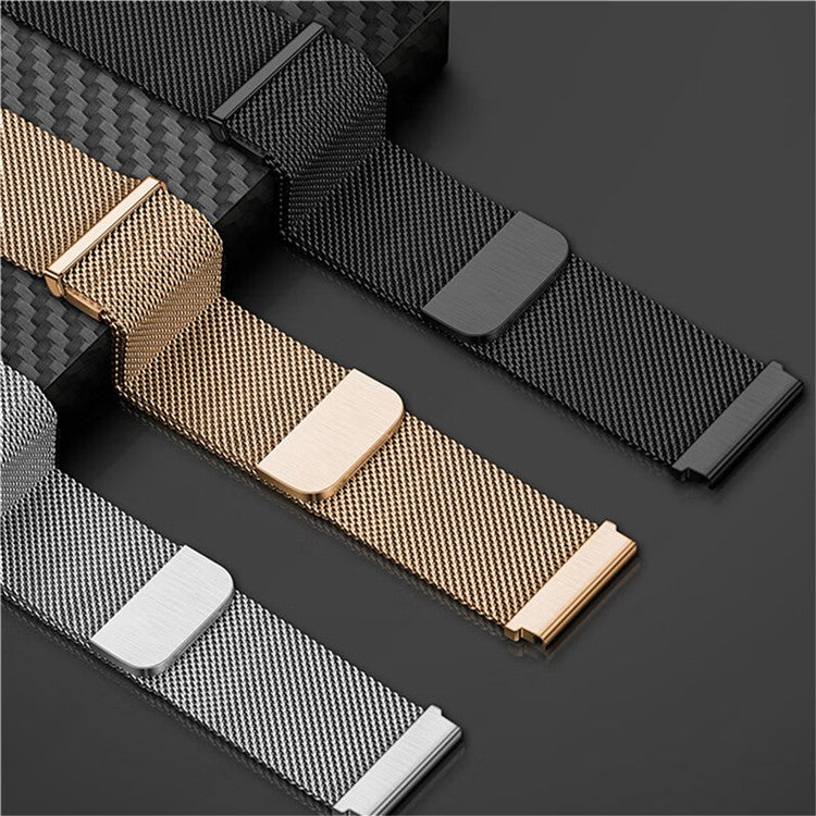 For Huawei Watch GT 4 41mm Garmin / Garmin Venu 3S 18mm Watch Band Stainless Steel Magnetic Strap - Black