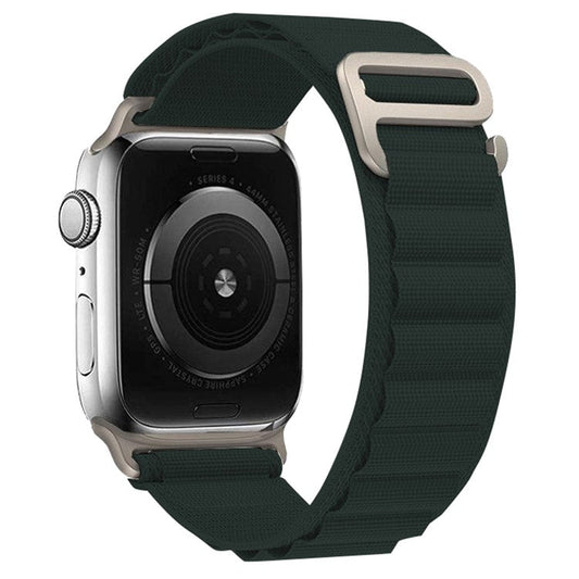 KALEBOL For Apple Watch Series 10 42mm / 9 8 7 41mm / SE (2023) SE (2022) SE 6 5 4 40mm / 3 2 1 38mm Watch Strap Nylon Loop Band - Rainforest Green