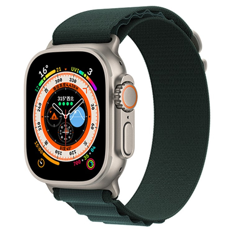 KALEBOL For Apple Watch Series 10 42mm / 9 8 7 41mm / SE (2023) SE (2022) SE 6 5 4 40mm / 3 2 1 38mm Watch Strap Nylon Loop Band - Rainforest Green