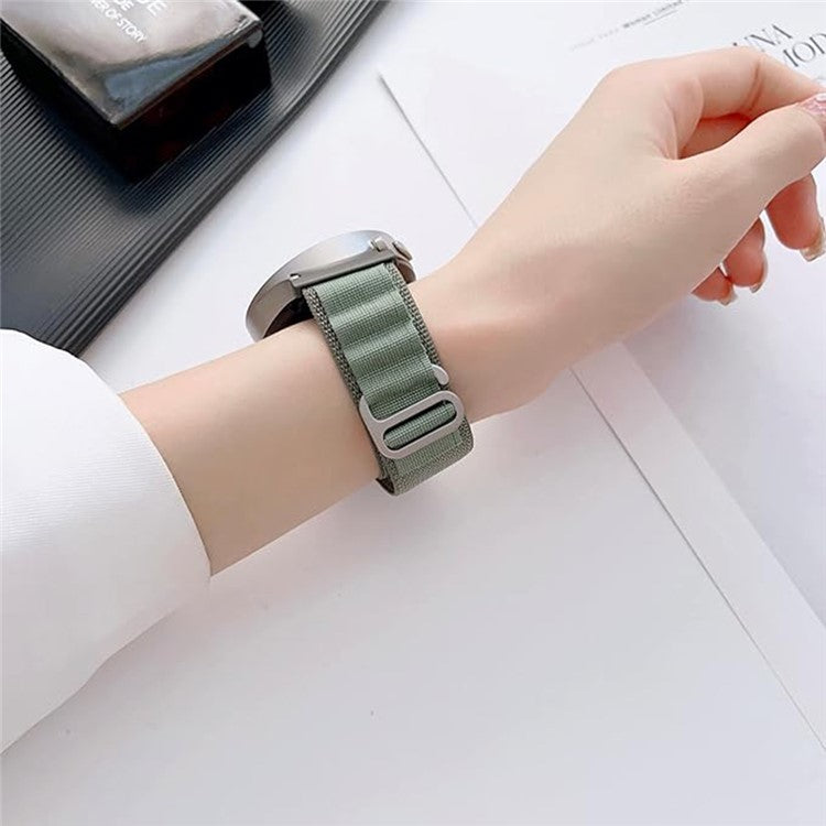 KALEBOL KLB-GSNL-001 For Samsung Galaxy Watch6 / Watch6 Classic / Watch 5 Nylon Watch Strap Adjustable Band - Army Green
