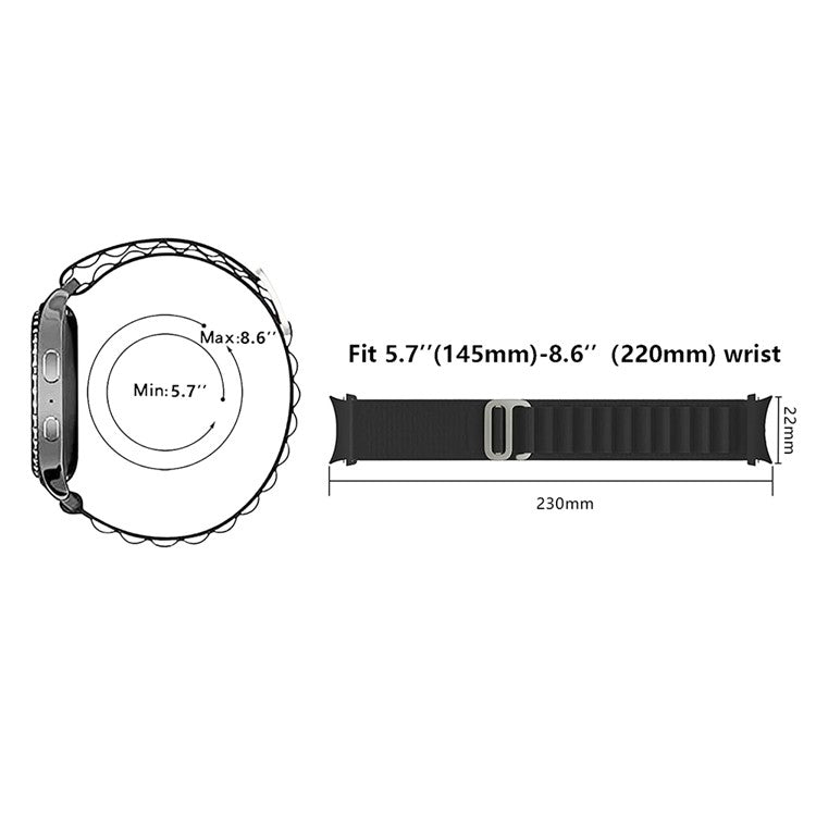 KALEBOL KLB-GSNL-001 For Samsung Galaxy Watch6 / Watch6 Classic / Watch 5 Nylon Watch Strap Adjustable Band - Army Green