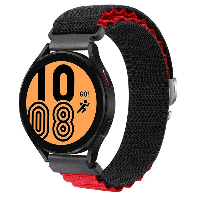 KALEBOL KLB-GSNL-001 For Samsung Galaxy Watch3 45mm / Huawei Watch GT4 46mm Watch Strap 22mm Nylon Wristband - Black+Red