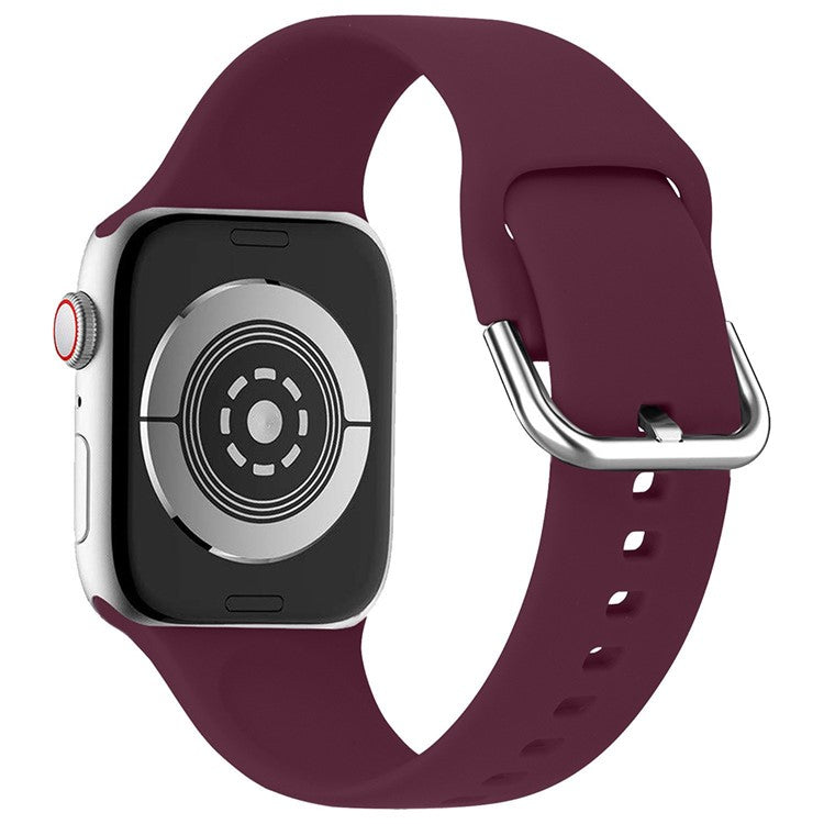 KALEBOL For Apple Watch Series 10 42mm / 9 8 7 41mm / SE (2023) SE (2022) SE 6 5 4 40mm / 3 2 1 38mm Silicone Watch Strap - Wine Red