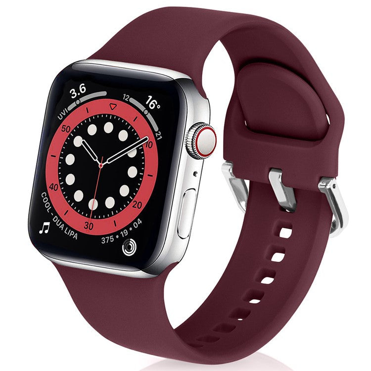 KALEBOL For Apple Watch Series 10 42mm / 9 8 7 41mm / SE (2023) SE (2022) SE 6 5 4 40mm / 3 2 1 38mm Silicone Watch Strap - Wine Red