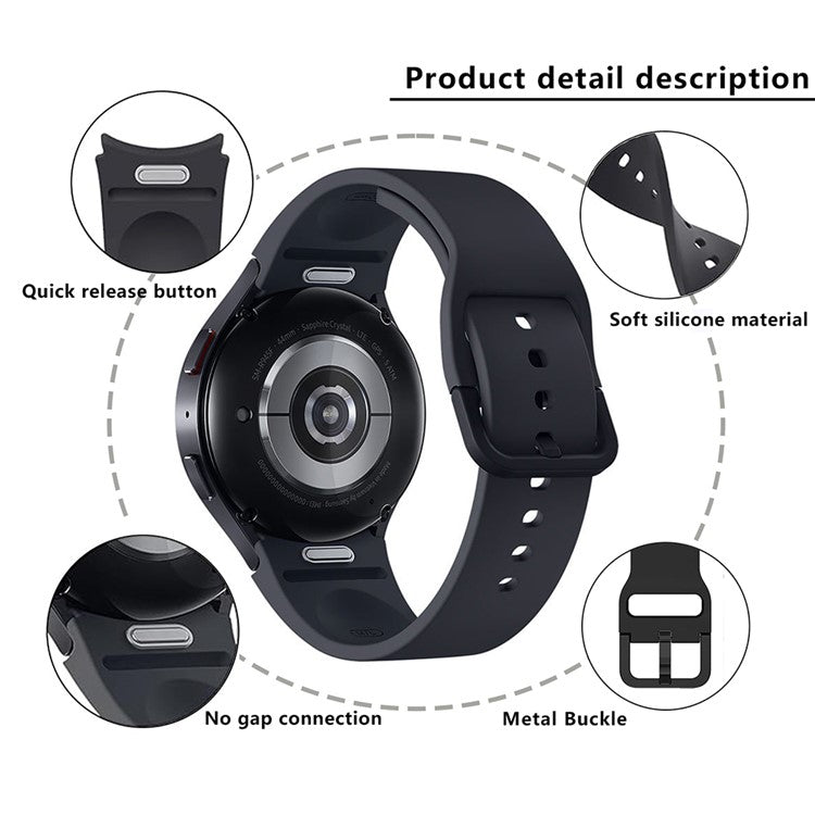 KALEBOL For Samsung Galaxy Watch FE 40mm / Watch4 / Watch 5 / Watch6 Silicone Watch Bands Waterproof Soft Strap - Soft Pink