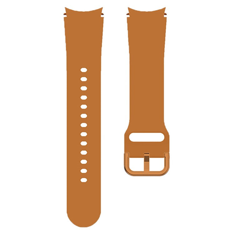 KALEBOL For Samsung Galaxy Watch FE 40mm / Watch4 / Watch 5 / Watch6 Silicone Watch Bands Waterproof Soft Strap - Camel