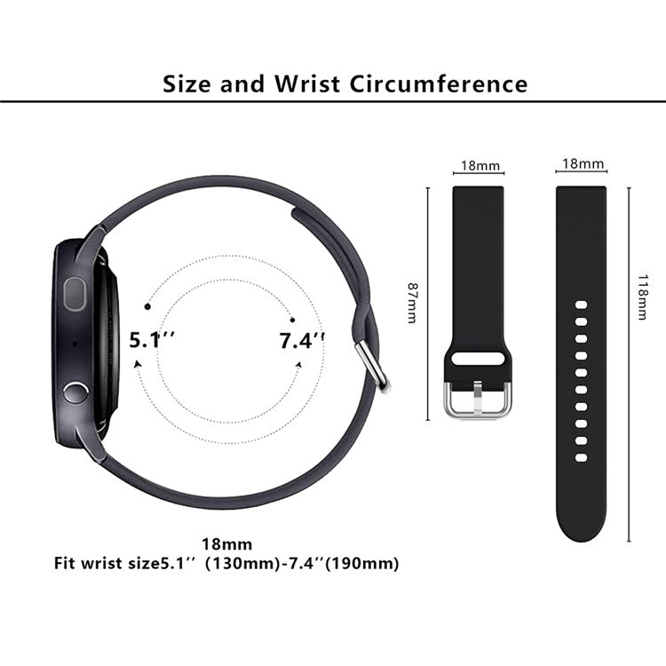 KALEBOL KLB-SXKGJ-001 18mm Universal Smartwatch Strap Silicone Replacement Wrist Band - Blue