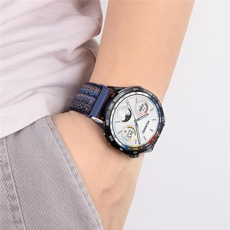 KALEBOL KLB-NLHH-002 For Samsung Galaxy Watch6 / Watch6 Classic 20mm Watch Band Nylon Loop Strap - Bright Green+Blue