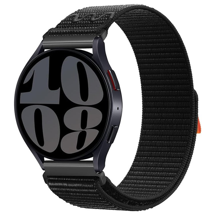 KALEBOL KLB-NLHH-002 For Samsung Galaxy Watch6 / Watch6 Classic 20mm Watch Band Nylon Loop Strap - Deep Black