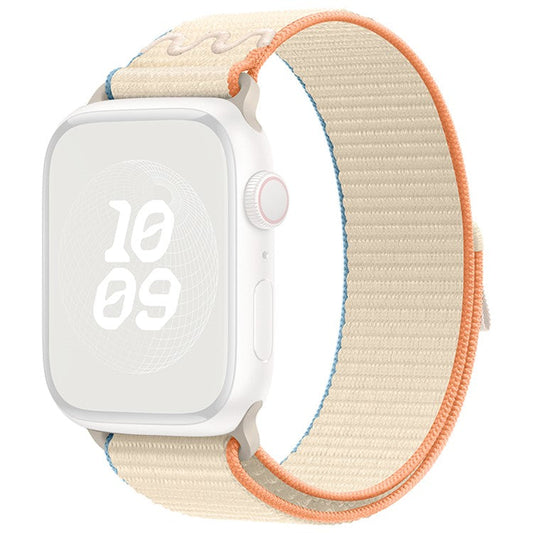 KALEBOL For Apple Watch Series 10 42mm / 9 8 7 41mm / SE (2023) SE (2022) SE 6 5 4 40mm / 3 2 1 38mm Watchband Nylon Strap - Cream White