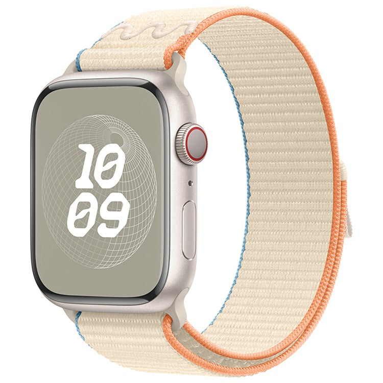 KALEBOL For Apple Watch Series 10 42mm / 9 8 7 41mm / SE (2023) SE (2022) SE 6 5 4 40mm / 3 2 1 38mm Watchband Nylon Strap - Cream White