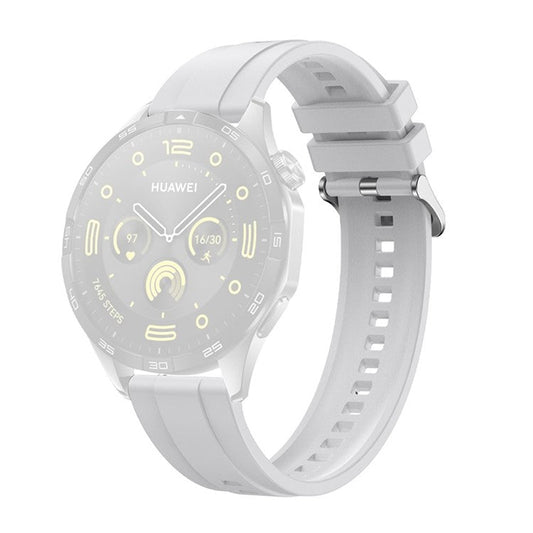 For Huawei Watch GT 4 41mm / Garmin Venu 3S 18mm Watch Strap Silicone Band Replacement - White