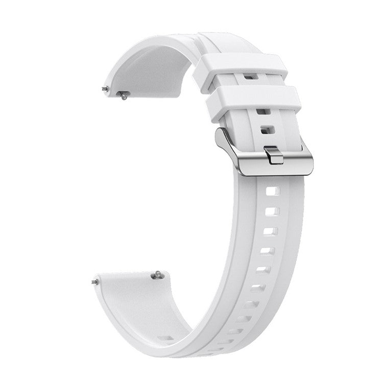 For Huawei Watch GT 4 41mm / Garmin Venu 3S 18mm Watch Strap Silicone Band Replacement - White