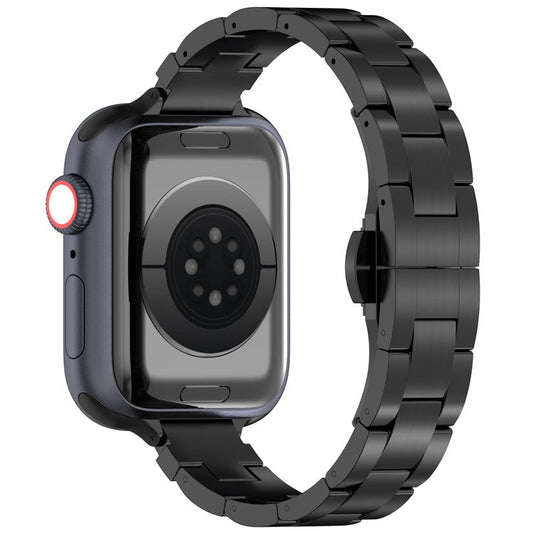 For Apple Watch 10 46mm / Ultra 2 / Ultra 49mm / 9 8 7 45mm / SE (2023) SE (2022) SE 6 5 4 44mm / 3 2 1 42mm Metal Smart Watch Band - Black