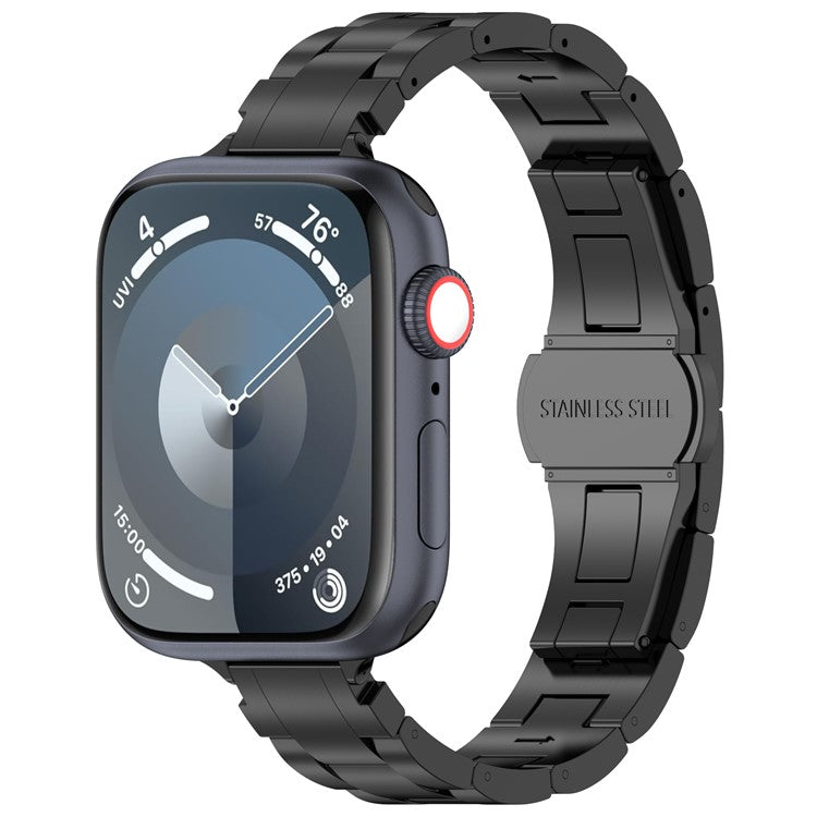For Apple Watch 10 46mm / Ultra 2 / Ultra 49mm / 9 8 7 45mm / SE (2023) SE (2022) SE 6 5 4 44mm / 3 2 1 42mm Metal Smart Watch Band - Black