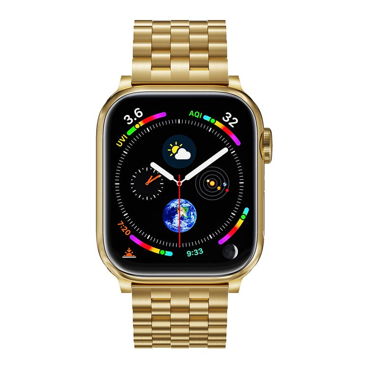 For Apple Watch Series 10 42mm / 9 8 7 41mm / SE (2023) SE (2022) SE 6 5 4 40mm / 3 2 1 38mm Metal Watchband - Gold