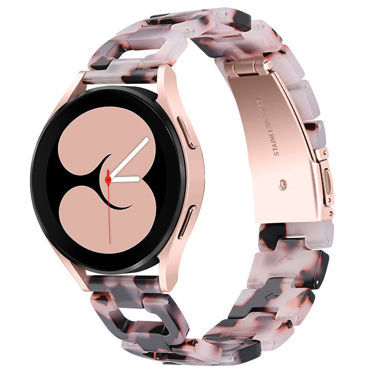 For Garmin Vivomove / Vivomove HR Watch Strap D-Shape Resin Bracelet Watchband - Pink+Black