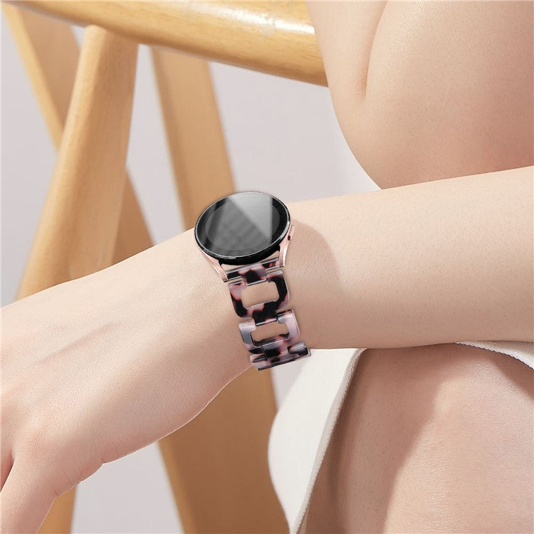 For Garmin Vivomove / Vivomove HR Watch Strap D-Shape Resin Bracelet Watchband - Pink+Black