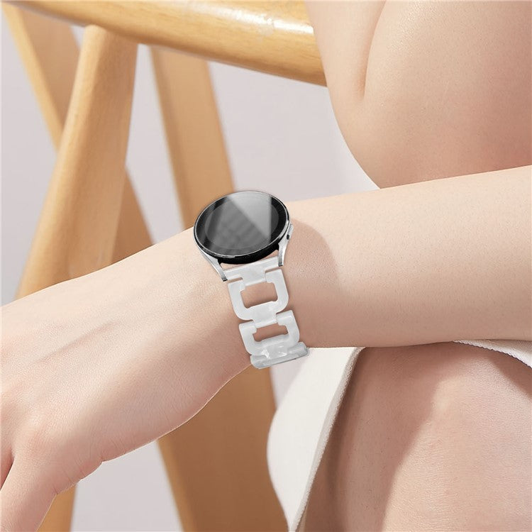 Watch Strap for Garmin Forerunner 645 / 645 Music D-Shape Resin Bracelet Watchband - Pearl White