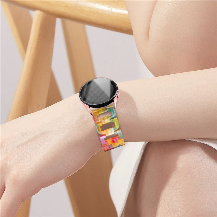 For Garmin Forerunner 245 / 245 Music Fashion D-Shape Resin Strap Bracelet Watchband - Rainbow