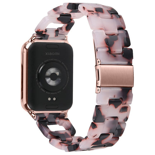For Xiaomi Smart Band 8 Pro Smart Watch D-Shape Strap Resin Bracelet Watchband Replacement - Pink+Black