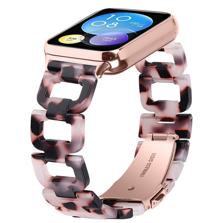 For Xiaomi Smart Band 8 Pro Smart Watch D-Shape Strap Resin Bracelet Watchband Replacement - Pink+Black