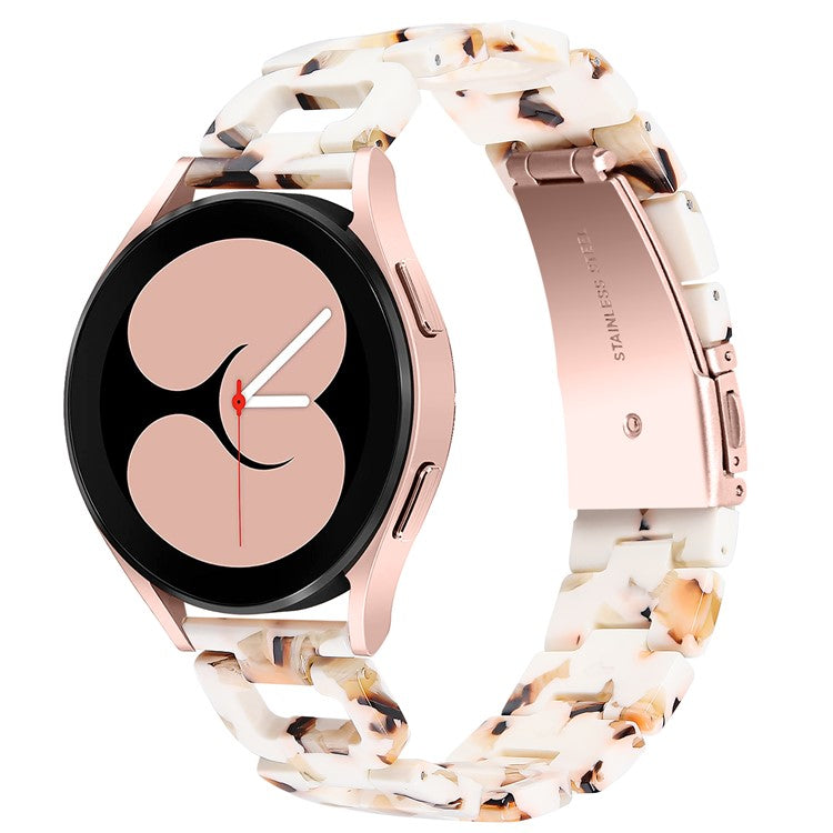 For Samsung Galaxy Watch 5 40mm / 44mm / Watch 5 Pro 45mm Smart Watch D-Shape Resin Bracelet Watchband - Nougat