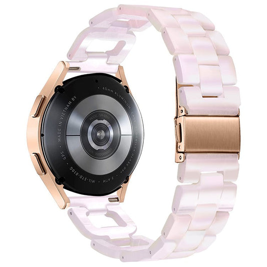 For Samsung Galaxy Watch 5 40mm / 44mm / Watch 5 Pro 45mm Smart Watch D-Shape Resin Bracelet Watchband - Mermaid Pink