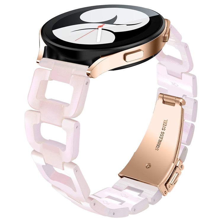For Samsung Galaxy Watch 5 40mm / 44mm / Watch 5 Pro 45mm Smart Watch D-Shape Resin Bracelet Watchband - Mermaid Pink
