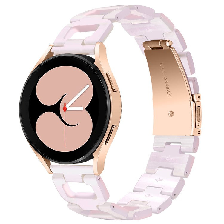 For Samsung Galaxy Watch 5 40mm / 44mm / Watch 5 Pro 45mm Smart Watch D-Shape Resin Bracelet Watchband - Mermaid Pink